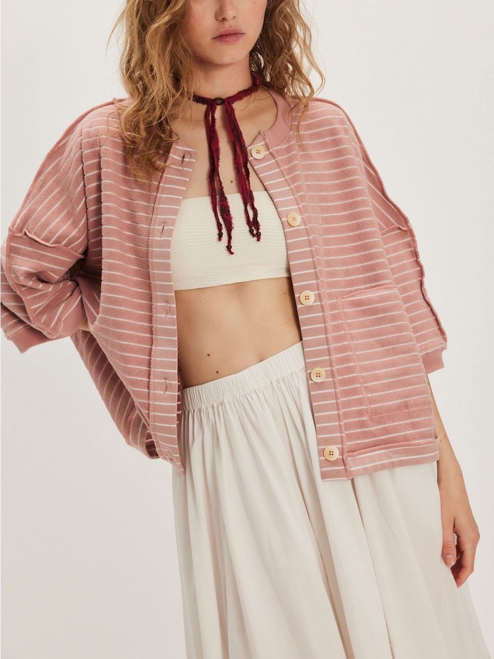 Free People Matilda striped terry cardigan